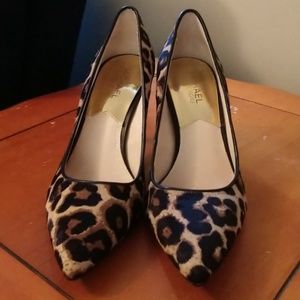 Leppard calf hair Michael Kors heels